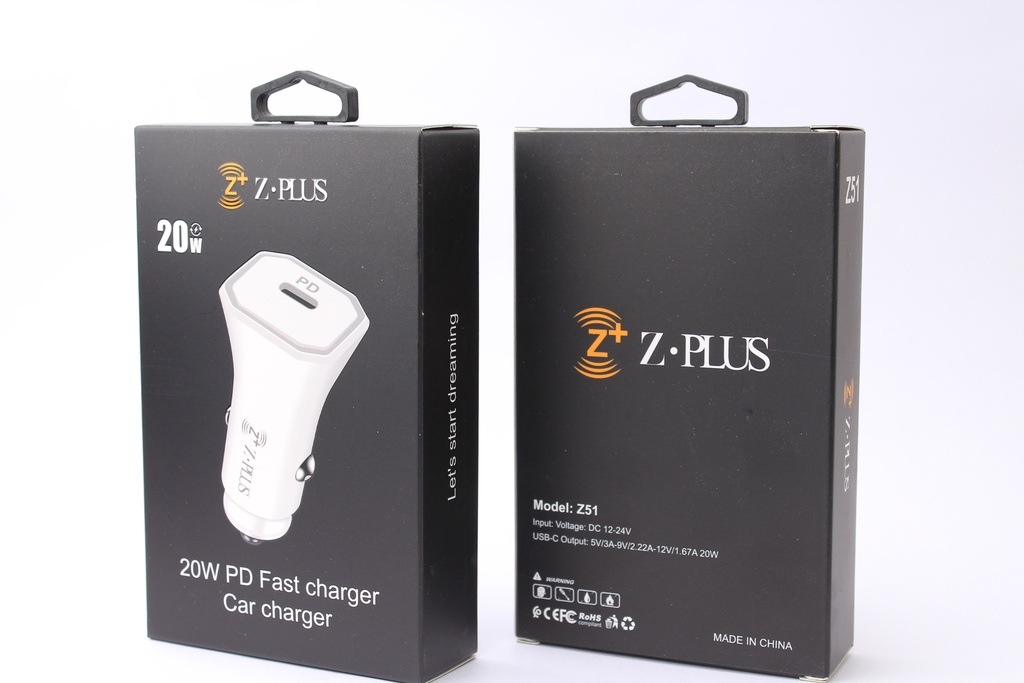 Z51 Z.PLUS PD 20W راس شاحن سياره فعلي